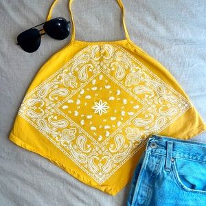 Yellow bandana crop top